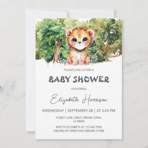 Invitation Baby shower du garçon Lion Jungle King