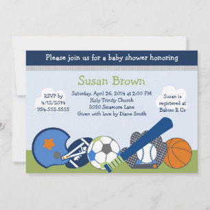 Invitation Baby shower du joueur sportif