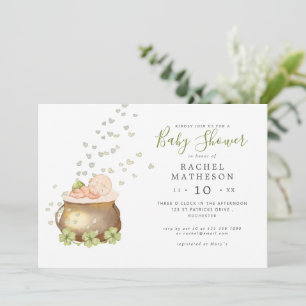 Invitation baby shower du Jour de la Saint Patrick historique