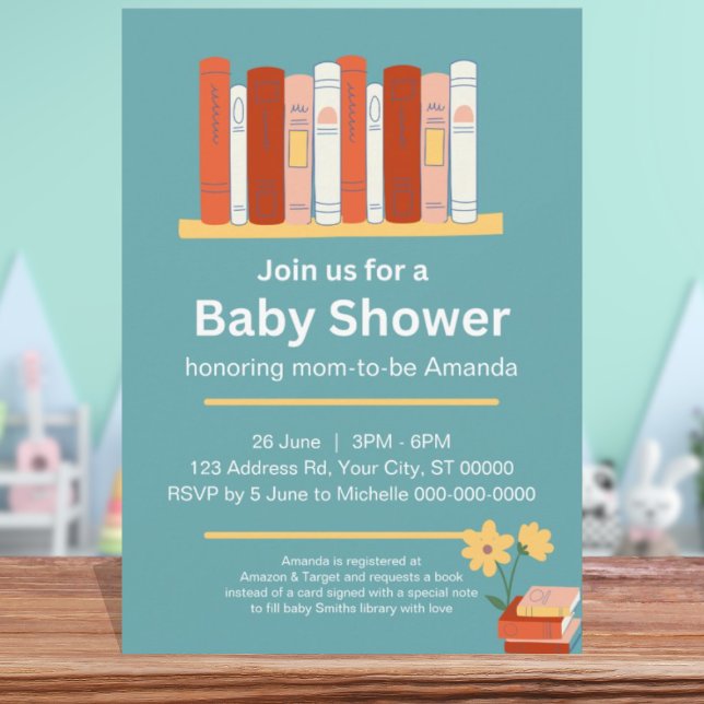 Invitation Baby shower du livre, Brunch et livres, Genre Neut (Créateur téléchargé)