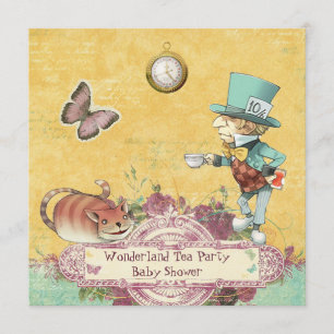 Invitation Baby shower du Mad Hatter's Wonderland Tea Party