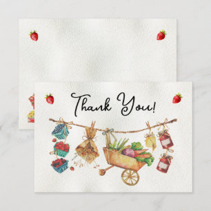 Invitation Baby shower du marché agricole Merci note