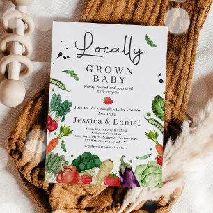Invitation Baby shower du marché des fermiers cultivé localem