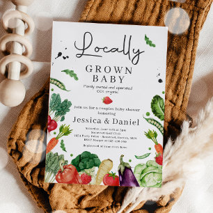 Invitation Baby shower du marché des fermiers cultivé localem