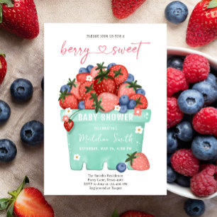 Invitation Baby shower du marché des fermiers de fraises sucr