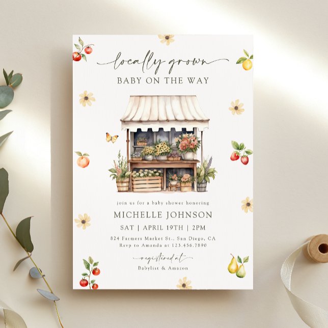 Invitation Baby shower du marché des fermiers rustiques culti (Créateur téléchargé)