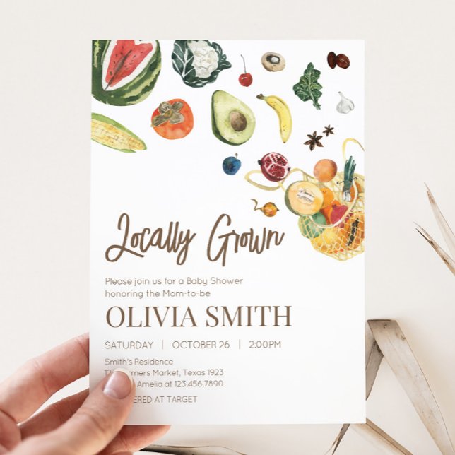 Invitation Baby shower du marché des producteurs de bébés cul (Farmers Market Baby Shower Invitation
)