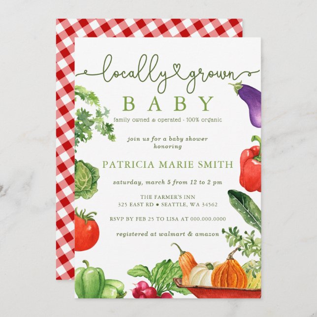 Invitation Baby shower du marché des producteurs de bébés cul (Devant / Derrière)