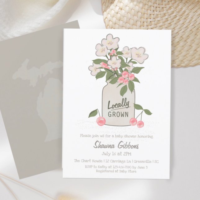 Invitation Baby shower du Michigan cultivé localement (Créateur téléchargé)