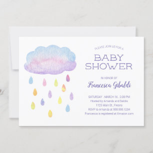 Invitation Baby shower du nuage de nuages pastel