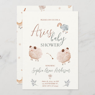 Invitation Baby shower du panneau Zodiac d'Aries