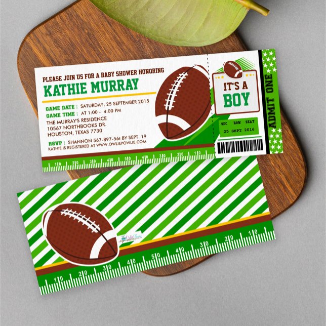 Invitation Baby shower du pass de bille FootBall d (Créateur téléchargé)