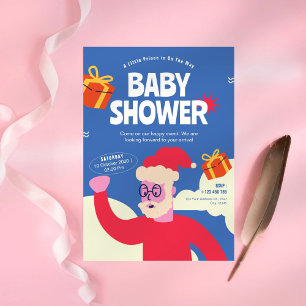 Invitation Baby shower du Père Noël