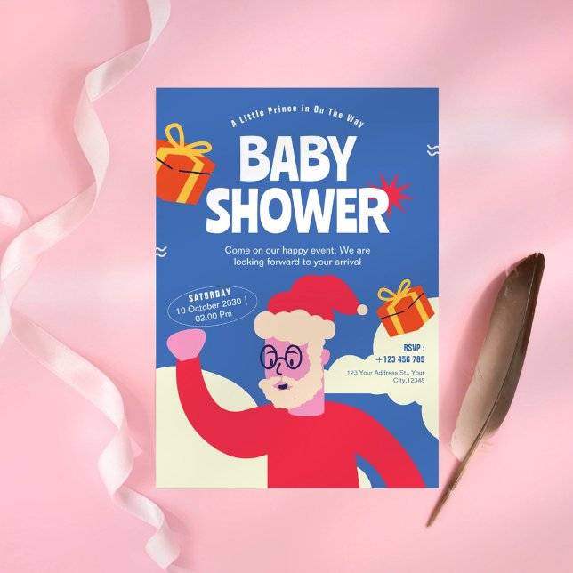 Invitation Baby shower du Père Noël (Créateur téléchargé)