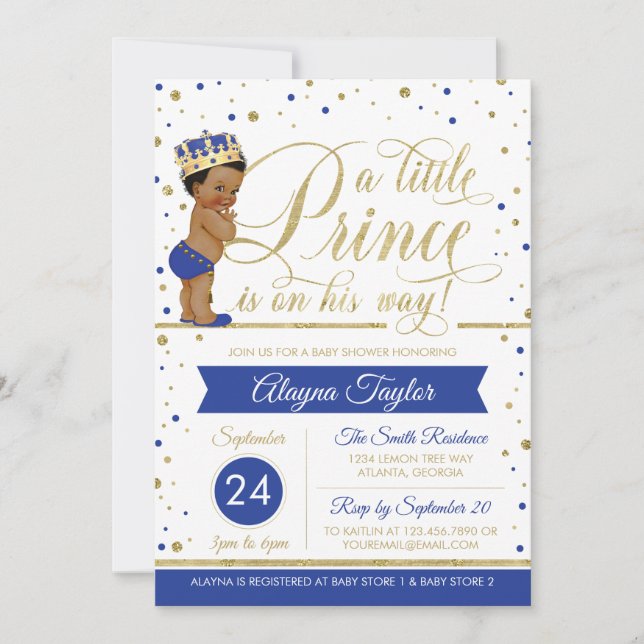 Invitation Baby shower du Petit Prince, Faux Parti (Devant)