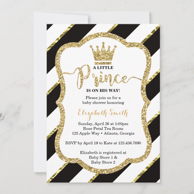 Invitation Baby shower du Petit Prince, Faux Parti (Devant)