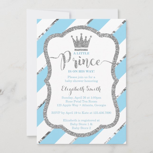 Invitation Baby shower du Petit Prince, Faux Parti (Devant)