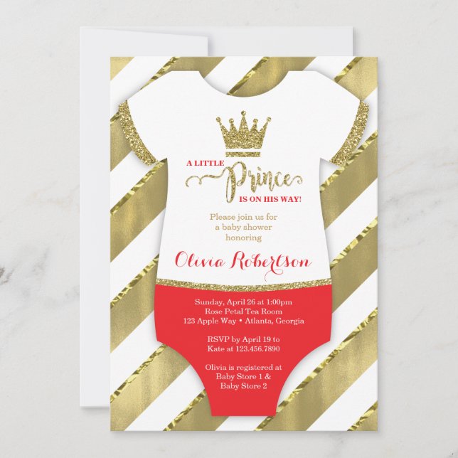 Invitation Baby shower du Petit Prince, Faux Parti (Devant)