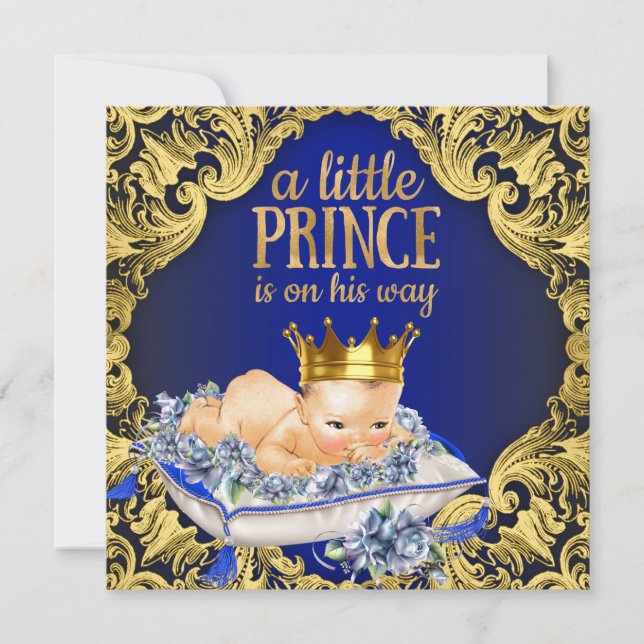 Invitation Baby Shower du précieux prince royal (Devant)