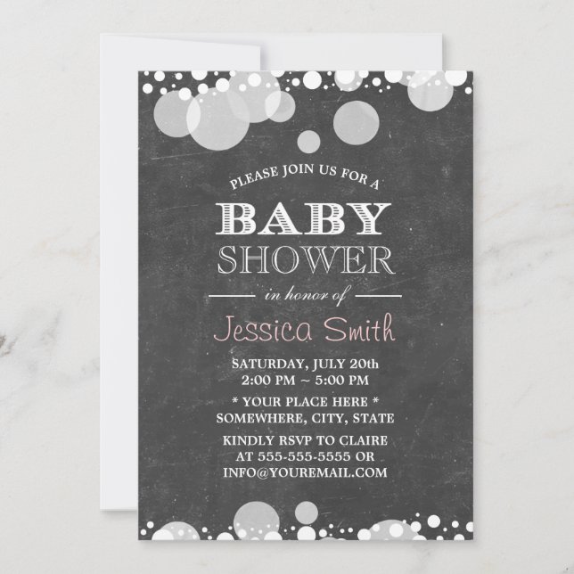 Invitation Baby shower du tableau de bord des points lumineux (Devant)
