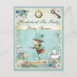 Invitation Baby shower du Tea Party de Mad Hatter Wonderland
