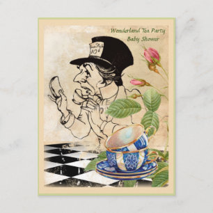 Invitation Baby shower du Tea Party de Vintage Mad Hattter