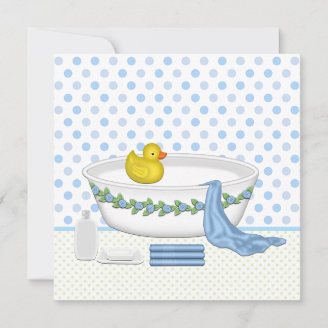 Invitation Baby shower du temps de bain des garçons (Devant)