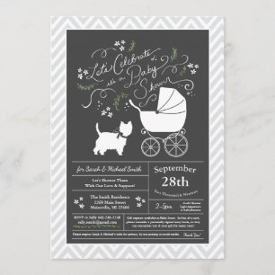 Invitation Baby shower du Terrier des Hautes-Terres-de-l'Oues