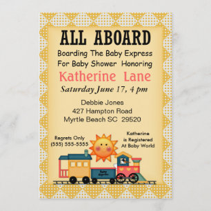 Invitation Baby shower du train