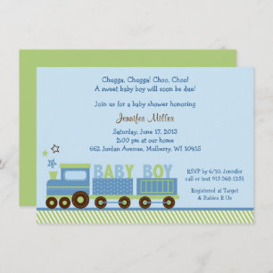 Invitation Baby shower du train de plaisance