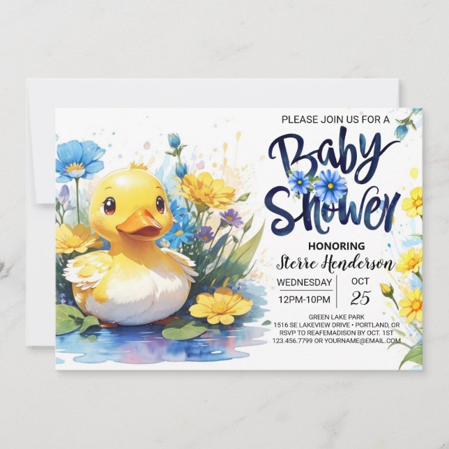 Invitation baby shower Duckling Pond (Devant)