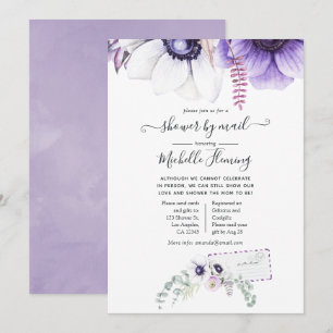 Invitation Baby-Shower Dusty Violet Aquarelle par courrier