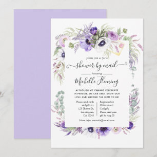 Invitation Baby Shower Dusty Violet Floral par courrier