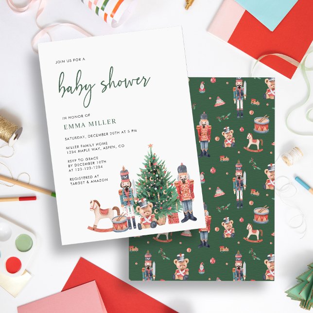 Invitation Baby shower écologique (Green Holiday Baby Shower Invitation
)