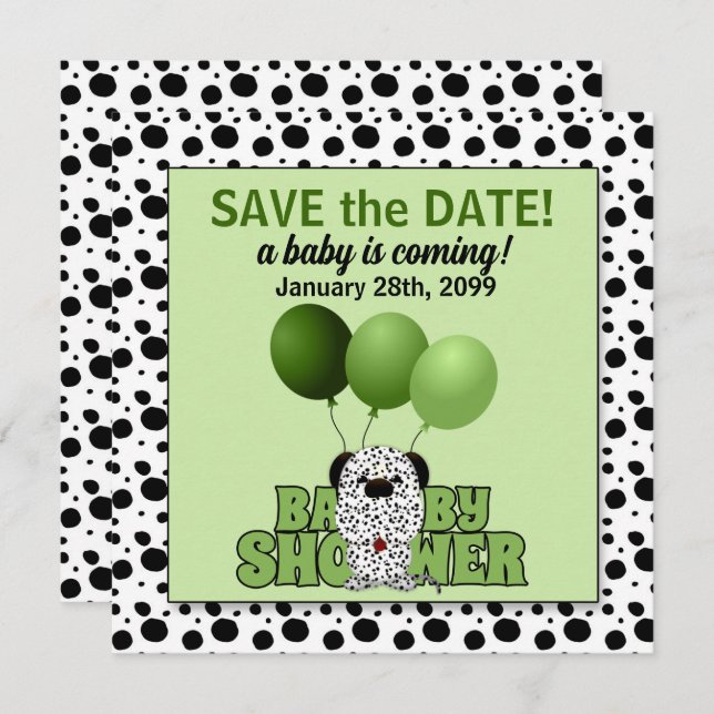 Invitation Baby shower écologique de la Dalmatie (Devant / Derrière)