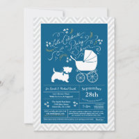 Baby shower écossais Terrier Chien Blue Boy