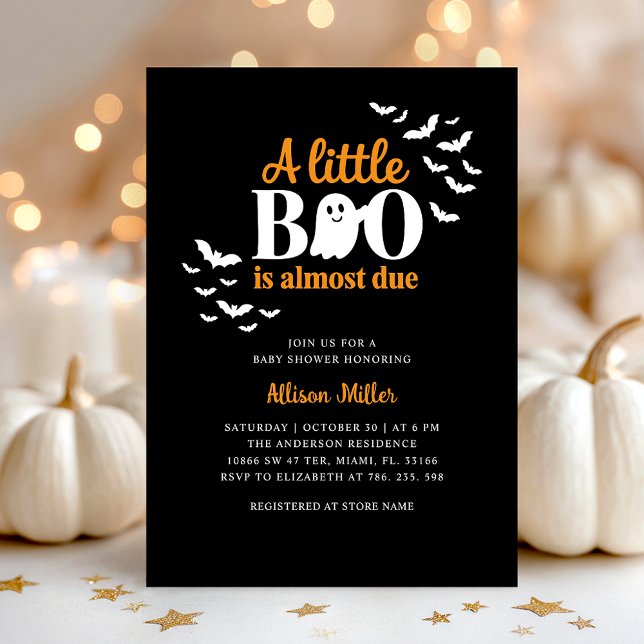 Invitation Baby shower éffrayant Little Boo Ghost (Créateur téléchargé)