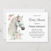 Baby shower élégant Cheval blanc Bohème Floral