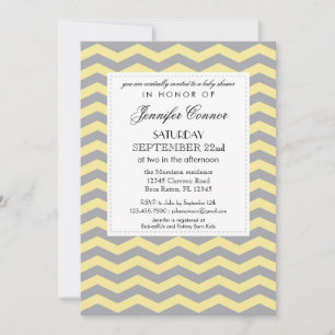 Invitation Baby shower Elegant Chevron Unisex
