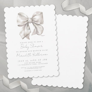 Invitation Baby-Shower Élégant et Mixte avec un Nœud Papillon