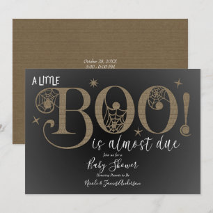 Invitation Baby shower élégant et rustique couleur marron BOO