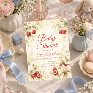 Invitation Baby Shower Élégant Fleur de Cerisier