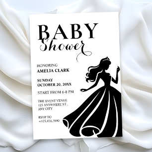 Invitation Baby shower élégant noir et blanc