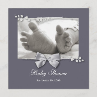 Invitation Baby shower Élégant Nouveau Piment Bébé Avec Bow A