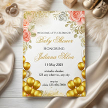 Baby shower élégant sur le thème des fleurs