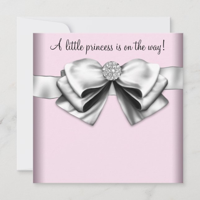 Invitation Baby Shower Élégante Princesse Rose (Devant)