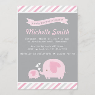 Invitation Baby shower éléphant