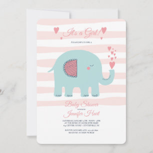 Invitation Baby shower éléphant