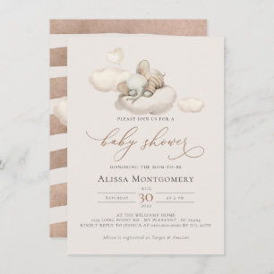 Invitation Baby shower éléphant
