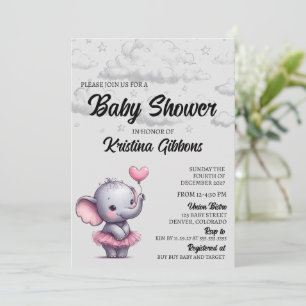 Invitation Baby shower éléphant